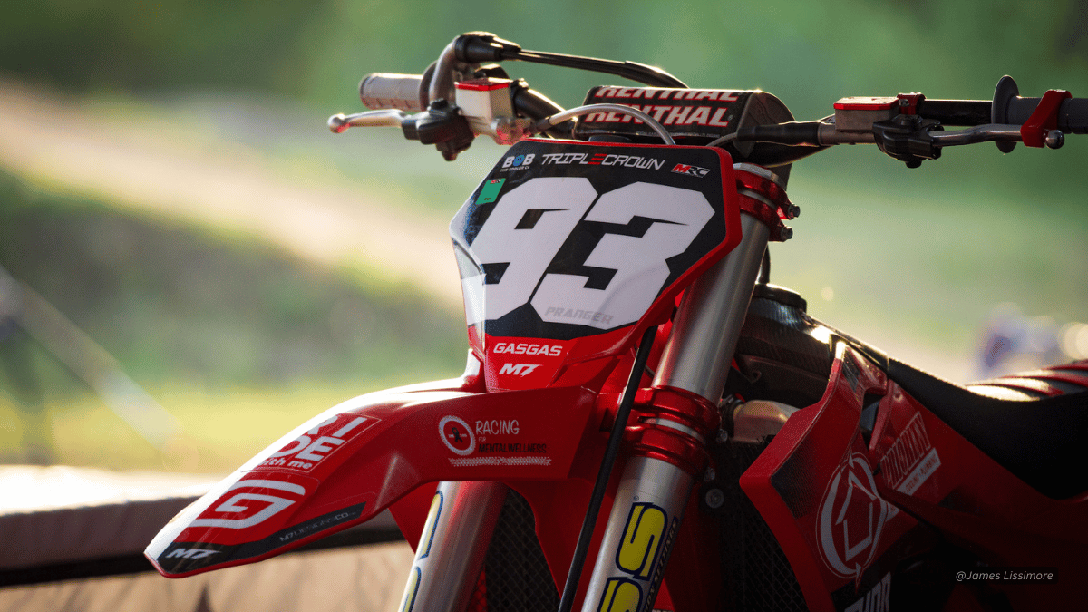Close up moto GasGas numéro 93 - james Lissimore